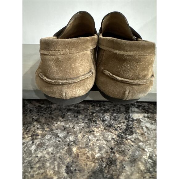 Prada Suede & Alligator/Crocodile Trim Loafers Shoes Size 10 - Picture 13 of 16